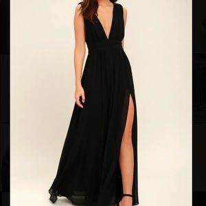 Lulus Heavenly Hues Black Maxi Dress